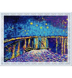 Звездная ночь над Роной . Ван Гог 